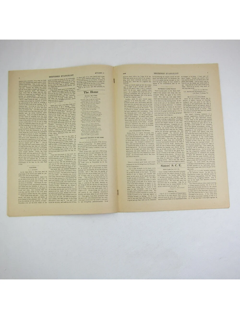Brethren Evangelist Christian Newspaper Ashland Ohio Antique August 27th 1902